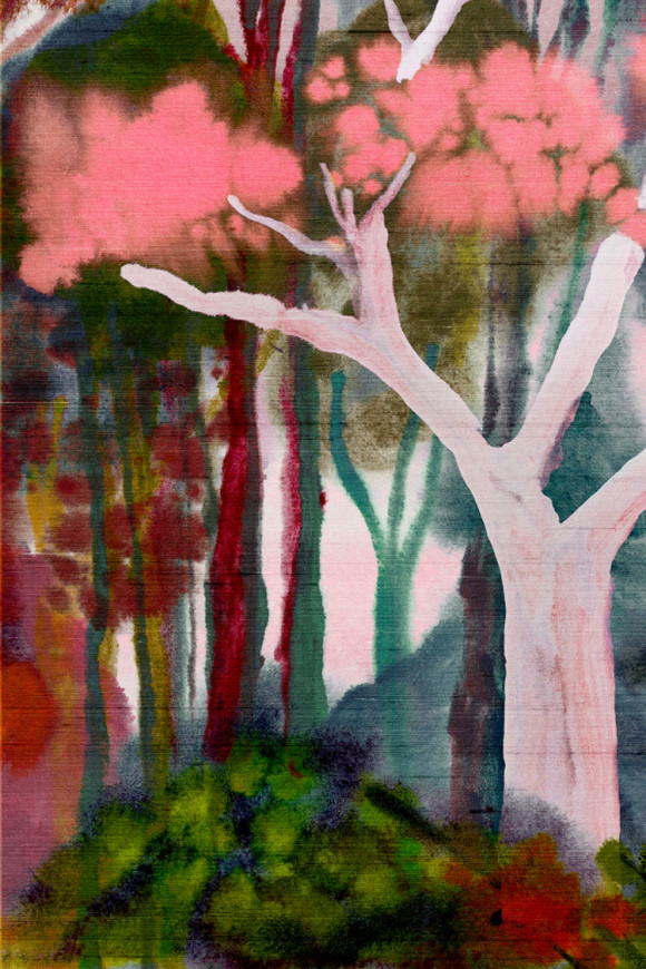 Arte Alaya Banyan behang in kleur Red Blossom (11530) - Product close-up