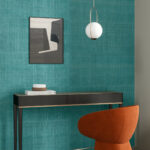 Arte Alaya Katan silk behang in kleur Aqua (11523) - Interieur impressie