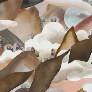 Arte Alaya Manali behang in kleur Sepia Clouds (11551) - Product close-up