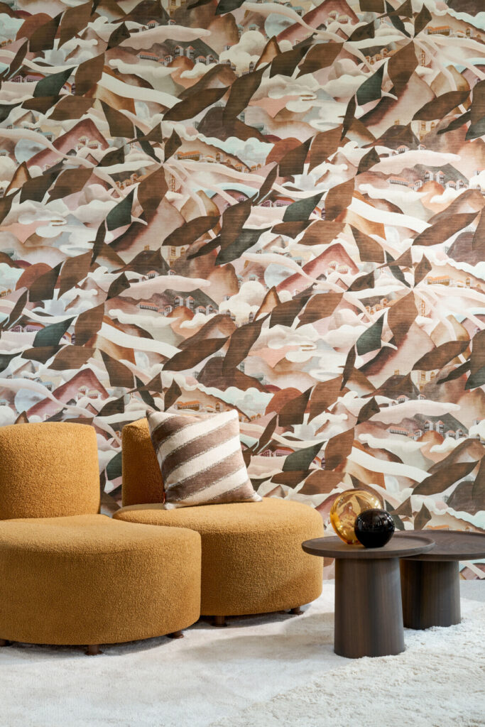 Arte Alaya Manali behang in kleur Sepia Clouds (11551) - Interieur impressie