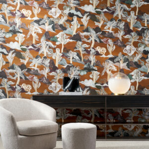 Arte Alaya Saranda behang in kleur Amber Woods (11541) - Interieur impressie