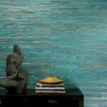Arte All naturals Camago behang in kleur Turquoise (14003A) - Interieur impressie