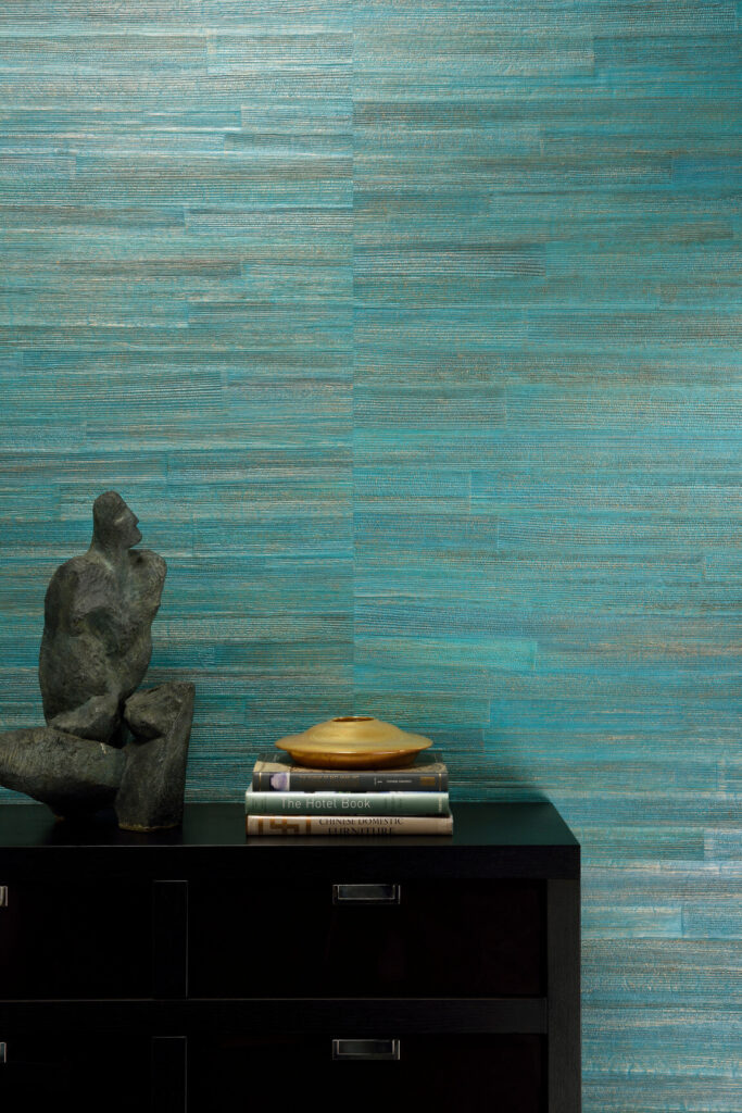 Arte All naturals Camago behang in kleur Turquoise (14003A) - Interieur impressie