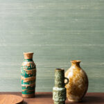 Arte All naturals Dupion behang in kleur Sage (87204A) - Interieur impressie