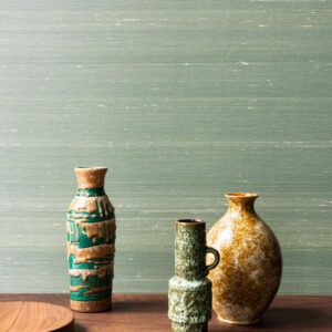 Arte All naturals Dupion behang in kleur Sage (87204A) - Interieur impressie