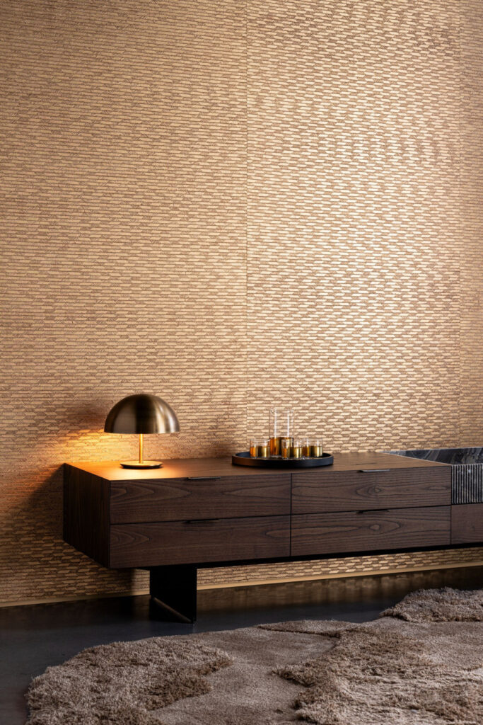 Arte All naturals Papyrus behang in kleur Sahara (48553A) - Interieur impressie