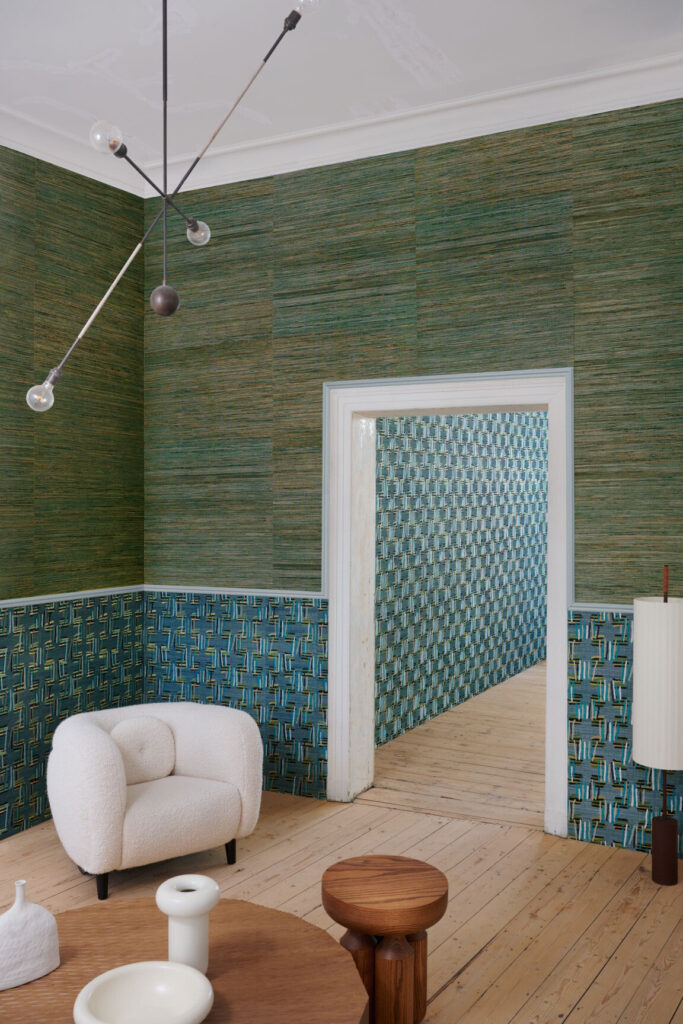 Arte All naturals Sambe behang in kleur Natural Emerald (54551A) - Interieur impressie