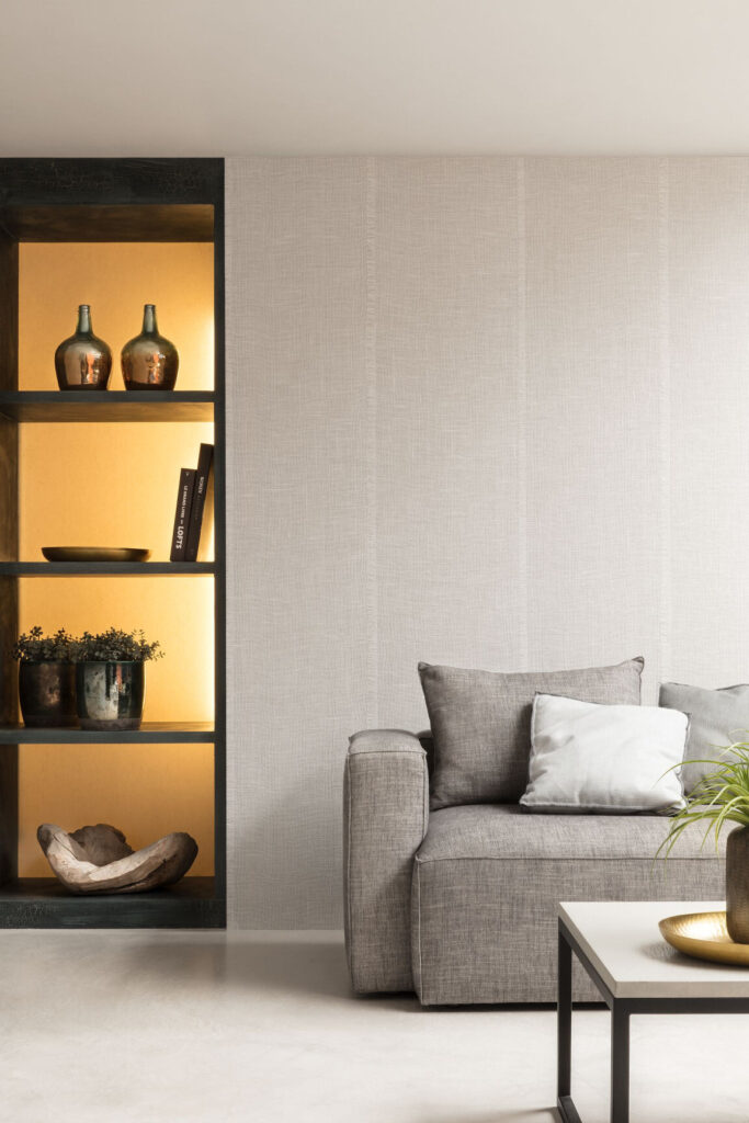 Arte All naturals Uno behang in kleur Bone (46550A) - Interieur impressie