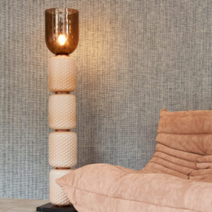 Arte All naturals Waffle weave behang in kleur Navy Beige (85532A) - Interieur impressie