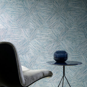 Arte Antigua Pentagono behang in kleur Turquoise (33048) - Interieur impressie