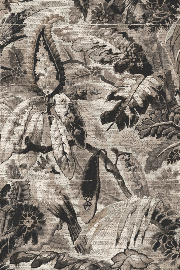 Arte Antigua Tropicali behang in kleur Black Sepia (33003) - Product close-up