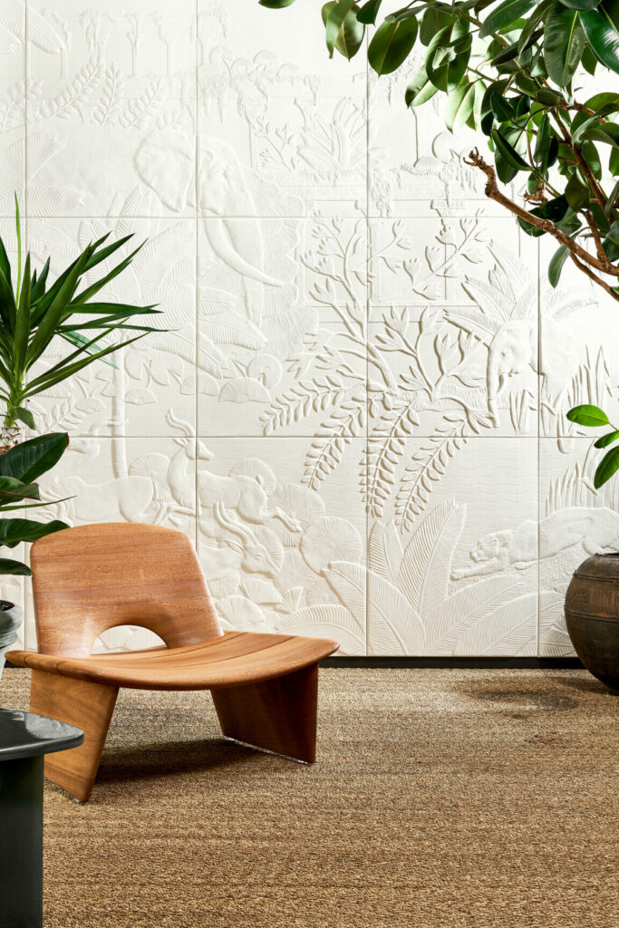 Arte Babylon Between rivers behang in kleur Ecru (97001) - Interieur impressie