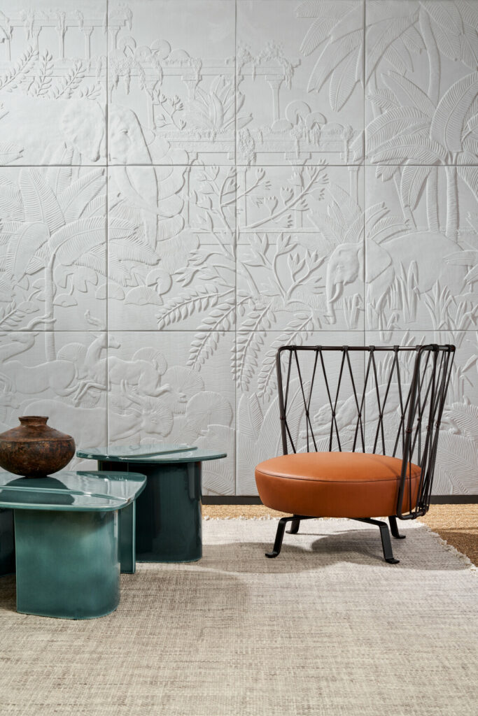 Arte Babylon Between rivers behang in kleur Feather (97002) - Interieur impressie