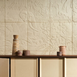 Arte Babylon Between rivers behang in kleur Rattan (97003) - Interieur impressie