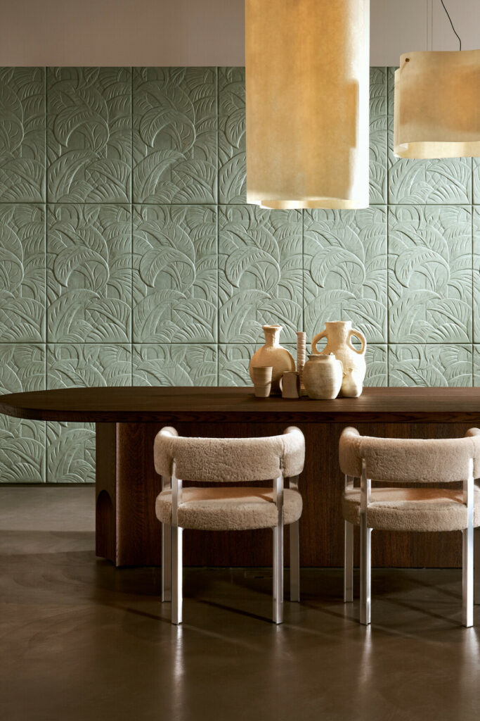 Arte Babylon Medjoul behang in kleur Fern (97023) - Interieur impressie