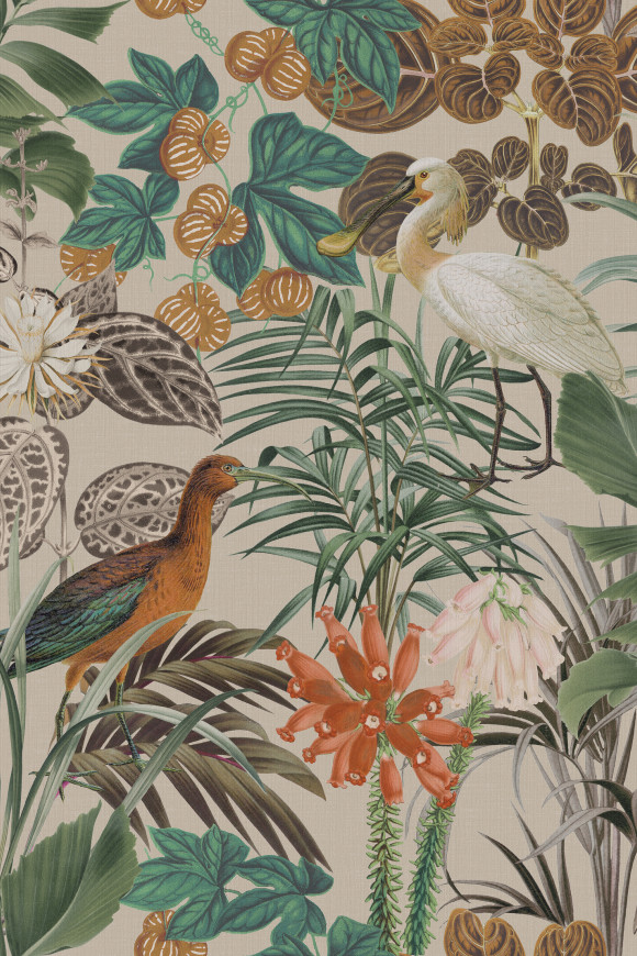 Arte Birds of paradise The wading birds behang in kleur BOP502 (BOP502) - Product close-up