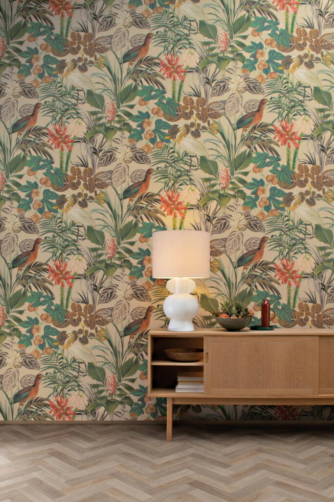 Arte Birds of paradise The wading birds behang in kleur BOP502 (BOP502) - Interieur impressie