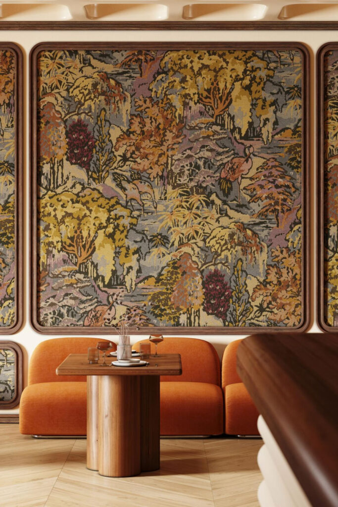 Arte Boutique Riverbank behang in kleur Autumn Gold (90517) - Interieur impressie