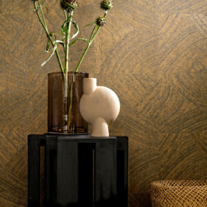 Arte Cameo Arado behang in kleur Warm Gold (66000) - Interieur impressie