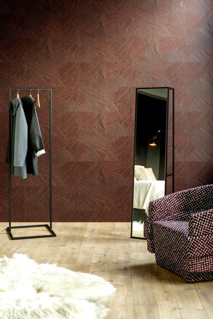 Arte Cameo Arado behang in kleur Rose Brown (66001) - Interieur impressie
