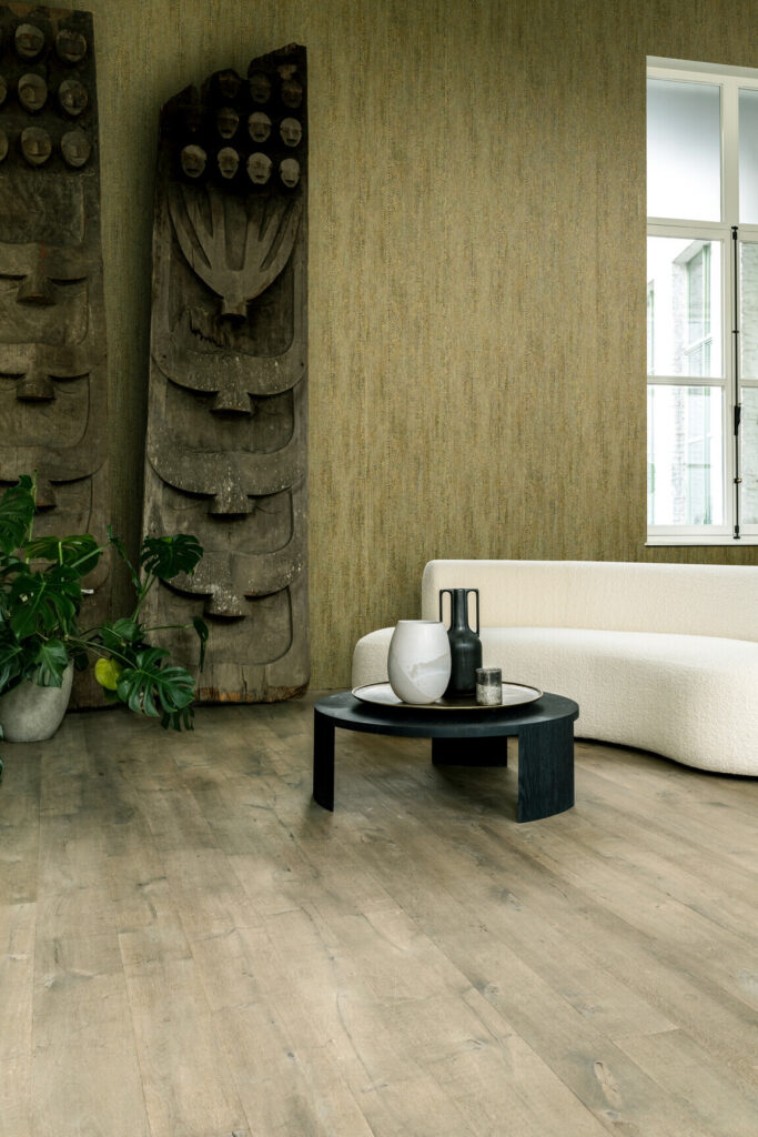 Arte Cameo Escama behang in kleur Moss Green (66030) - Interieur impressie