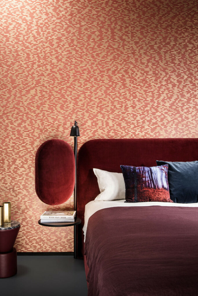 Arte Cantala Papyrus behang in kleur Fire Orange (48552) - Interieur impressie