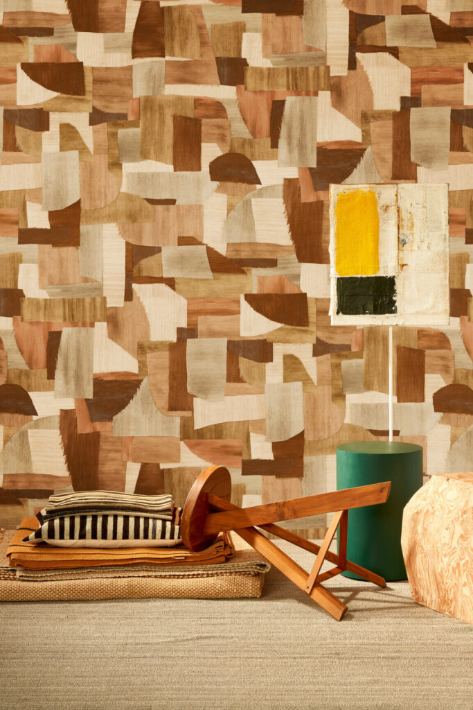 Arte Essentials costura Urban behang in kleur Ochre (57601) - Interieur impressie