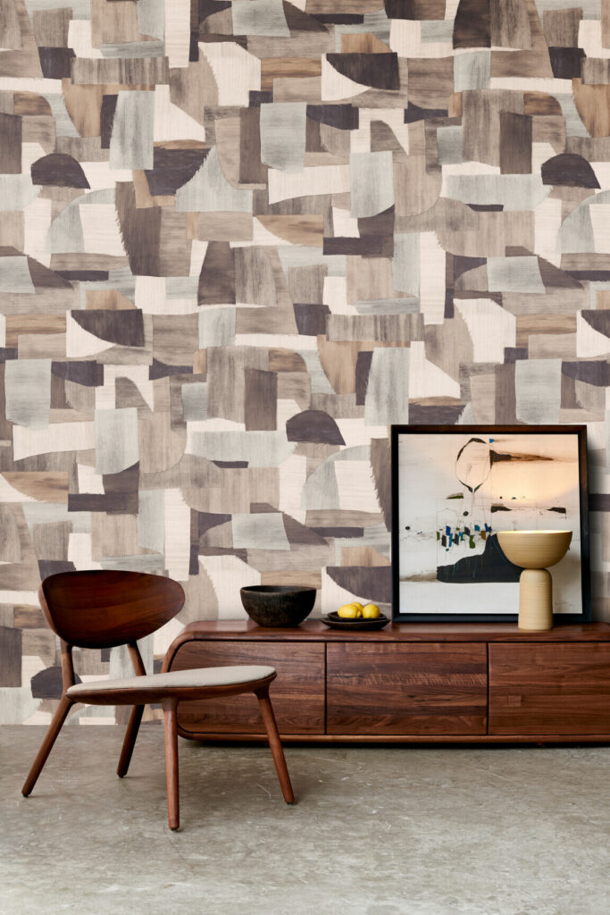 Arte Essentials costura Urban behang in kleur Céruse (57602) - Interieur impressie