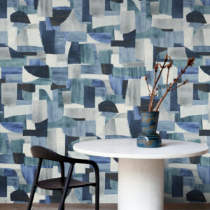 Arte Essentials costura Urban behang in kleur Cobalt (57604) - Interieur impressie