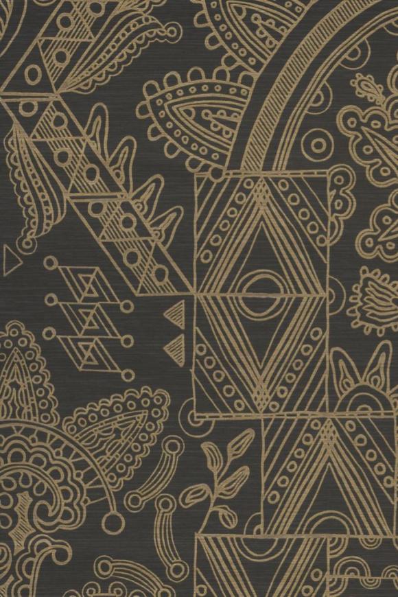 Arte Embleme Joie behang in kleur Black Gold (30811) - Product close-up