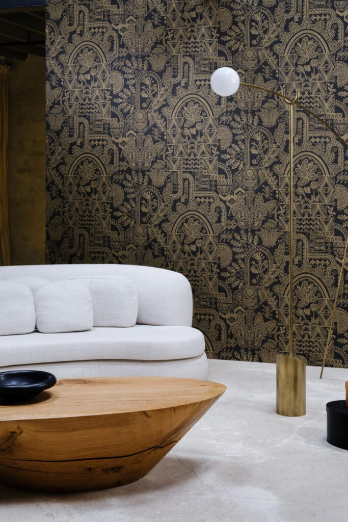 Arte Embleme Joie behang in kleur Black Gold (30811) - Interieur impressie