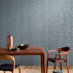 Arte Essentials costura Bojagi behang in kleur Deep Indigo (57543) - Interieur impressie