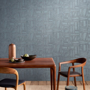 Arte Essentials costura Bojagi behang in kleur Deep Indigo (57543) - Interieur impressie