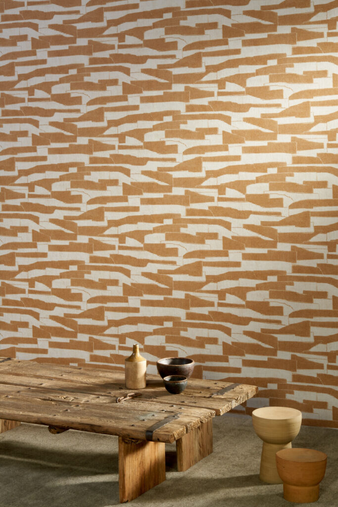 Arte Essentials costura Gabarit behang in kleur Butterscotch White (57564) - Interieur impressie