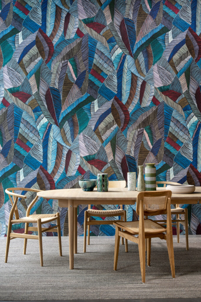 Arte Essentials les tricots Chintz behang in kleur Ultramarine (73100) - Interieur impressie