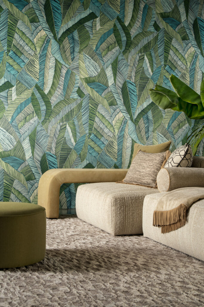 Arte Essentials les tricots Chintz behang in kleur Forest (73103) - Interieur impressie