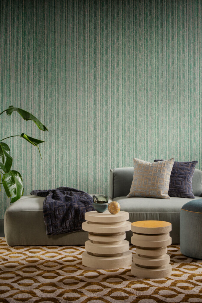 Arte Essentials les tricots Serge behang in kleur Malachite (73041) - Interieur impressie