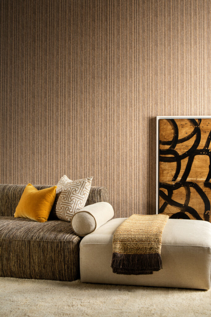 Arte Essentials les tricots Serge behang in kleur Mocha (73044) - Interieur impressie