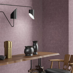 Arte Essentials brushed suede Brushed suede behang in kleur Aubergine (59604) - Interieur impressie