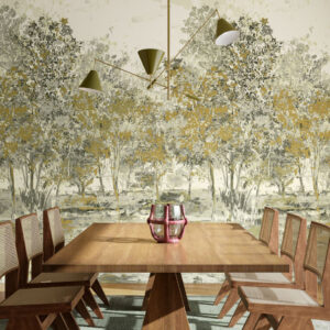 Arte Essentials brushed suede Sherwood behang in kleur Unakite (59640) - Interieur impressie