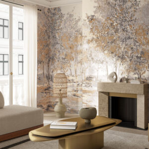 Arte Essentials brushed suede Sherwood behang in kleur Desert (59641) - Interieur impressie