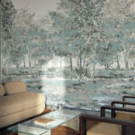 Arte Essentials brushed suede Sherwood behang in kleur Bister (59642) - Interieur impressie