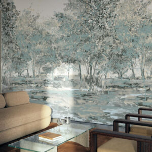 Arte Essentials brushed suede Sherwood behang in kleur Bister (59642) - Interieur impressie