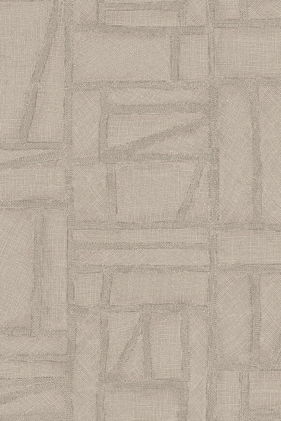 Arte Essentials-costura Bojagi behang in kleur Greige (57542) - Product close-up