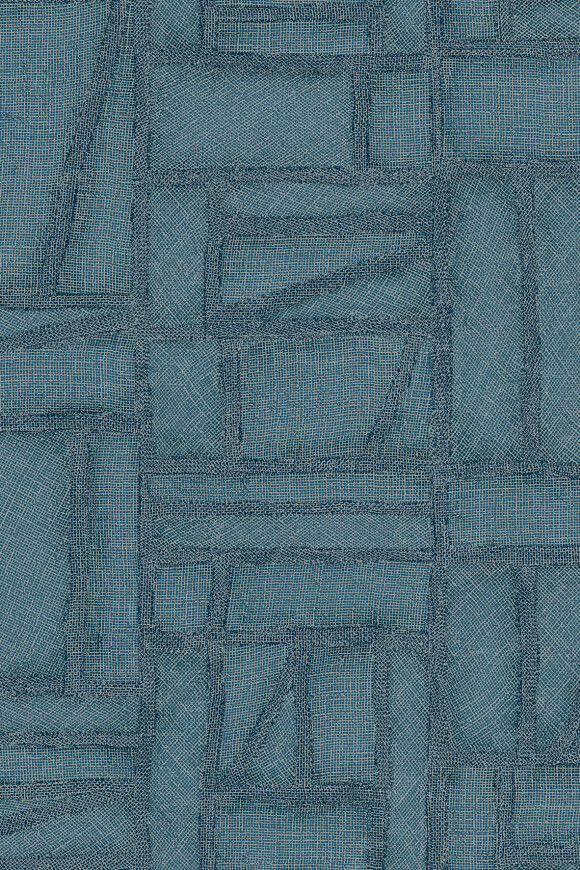 Arte Essentials costura Bojagi behang in kleur Deep Indigo (57543) - Product close-up