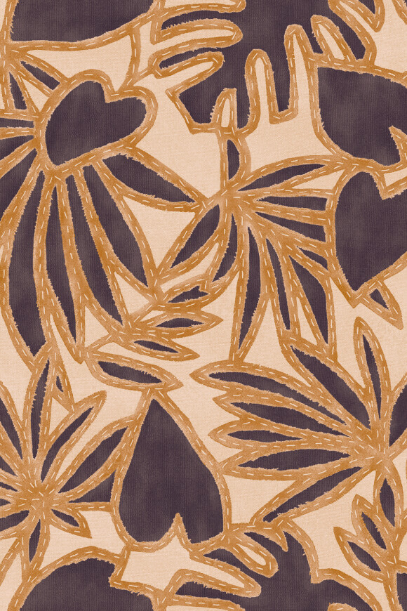 Arte Essentials-costura Botanis behang in kleur Orange Ginger (57582) - Product close-up