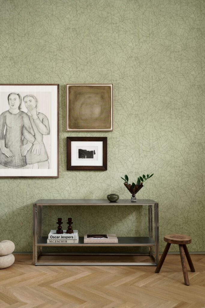 Arte Essentials kaolin Fragment behang in kleur Absinthe (30337) - Interieur impressie