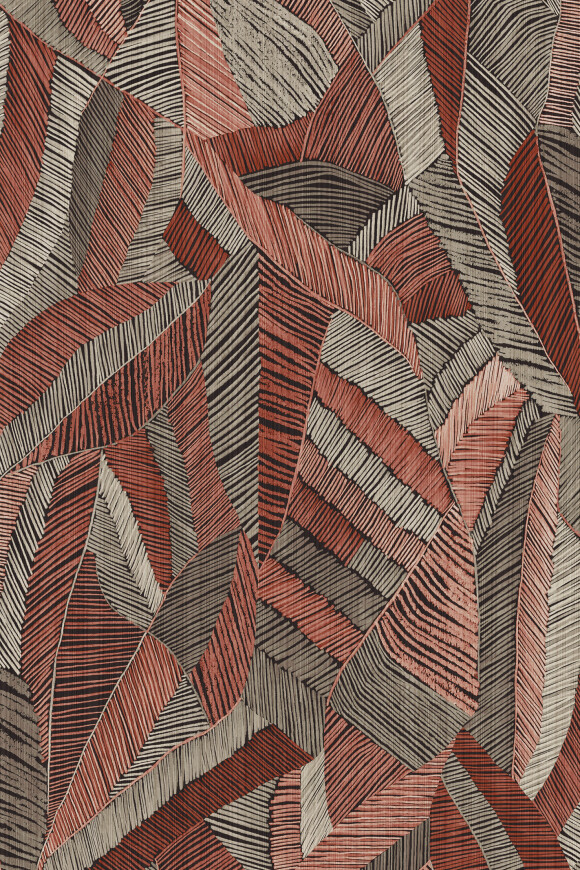 Arte Essentials les tricots Chintz behang in kleur Crimson (73101) - Product close-up