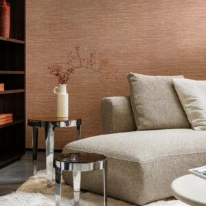 Arte Essentials les naturels La prairie behang in kleur Papaya (26728) - Interieur impressie