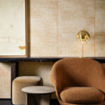 Arte Essentials les naturels Le raphia tisse behang in kleur Mandarine (26746) - Interieur impressie